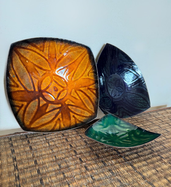 Image 1 of Vassoio tascabile in rame smaltato anni '60