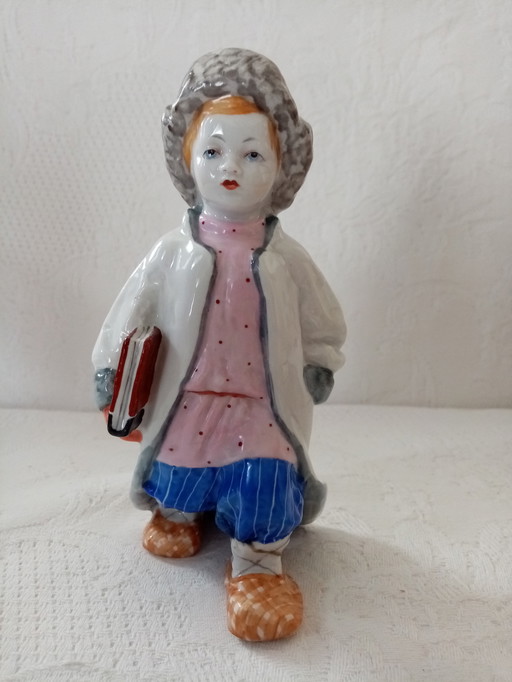 Russian porcelain figurine Pilipok/LFZ Lomonosov 50/60s (15cm)
