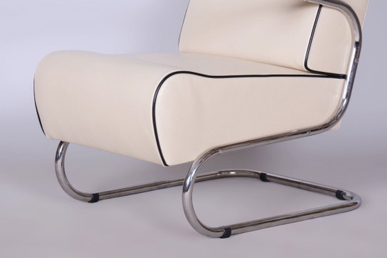 Gerestaureerde Bauhaus-fauteuil, van Mücke-Melder, nieuwe bekleding, Tsjechisch, jaren dertig – Metal (photo 10 of 11)