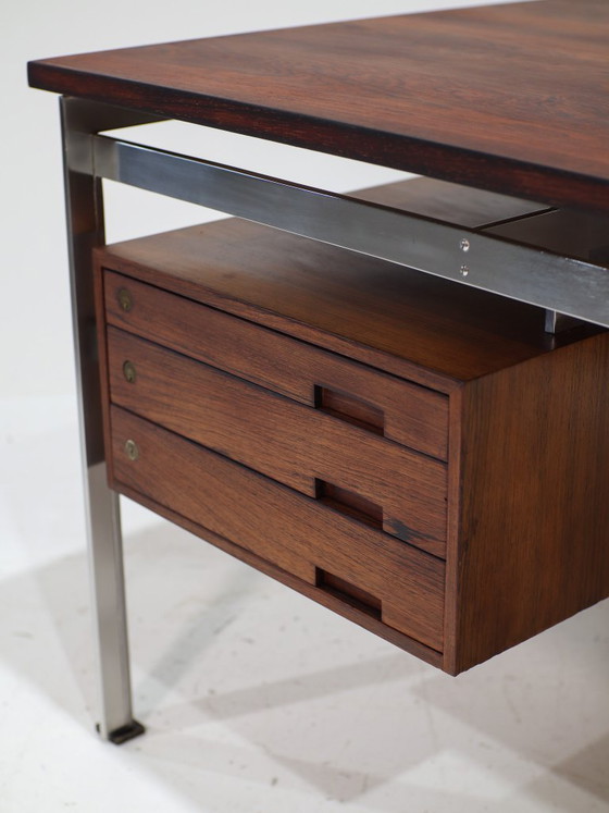 Zeldzaam Bureau Poul Kjaerholm Staal Palissander Deens Jaren '50 – Wood (photo 8 of 23)