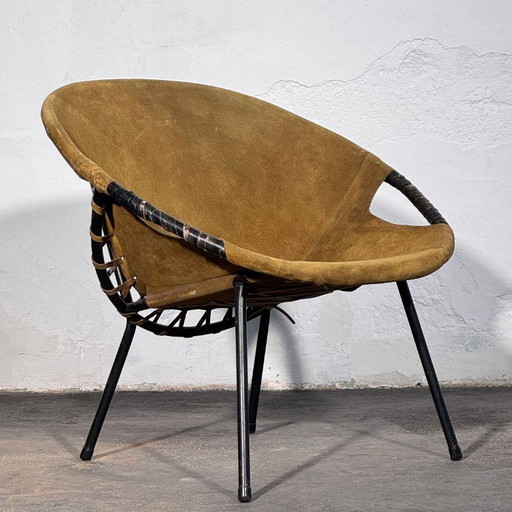 Lusch and Co. "Balloon" leren fauteuil, jaren 60