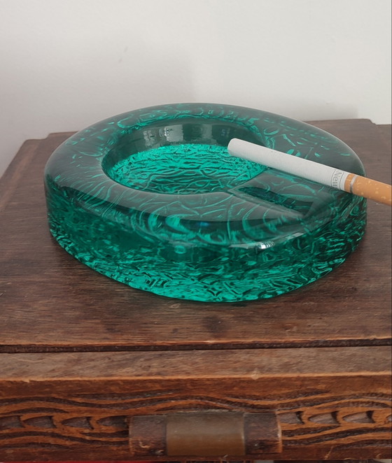 Kosta Boda Kunst Aschenbecher Massives Smaragdglas Ca.1970 – Dekorative Objekte (photo 9 of 15)