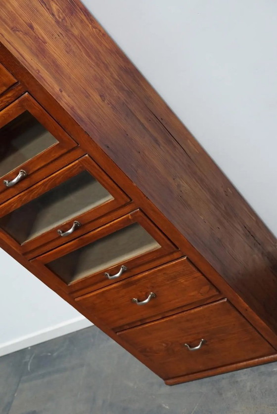 Image 1 of Mobiletto alto da merceria in pino tedesco d'epoca, anni '50