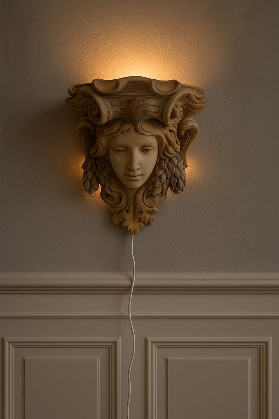 Image 1 of Unique sculptural wall lamp with a warm, classic look