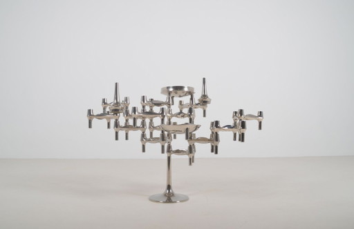 Set di candelabri con piedistallo disegnati da Hans Nagel per BMF, 1974