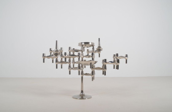 Image 1 of Set di candelabri con piedistallo disegnati da Hans Nagel per BMF, 1974
