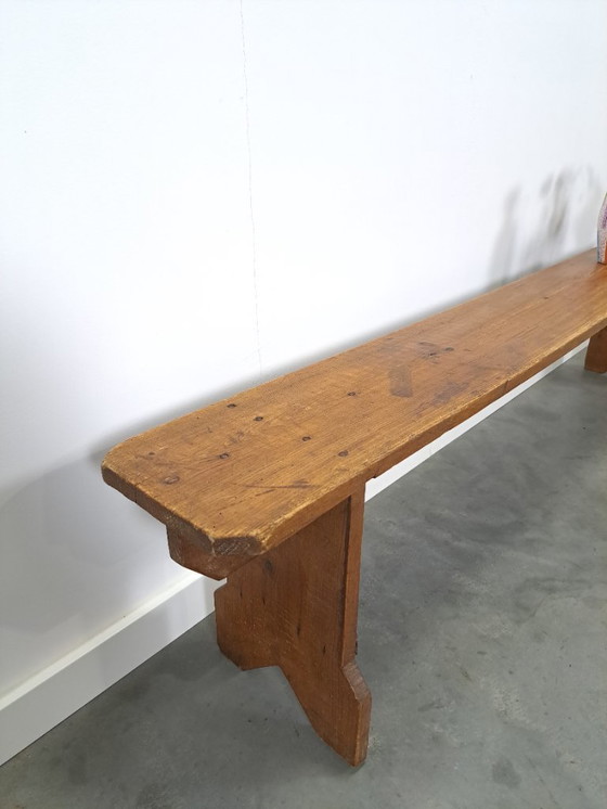 Image 1 of Old brocante wooden bench from France