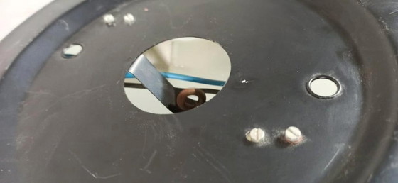 Image 1 of lampada da soffitto rotonda in vetro opalino vintage