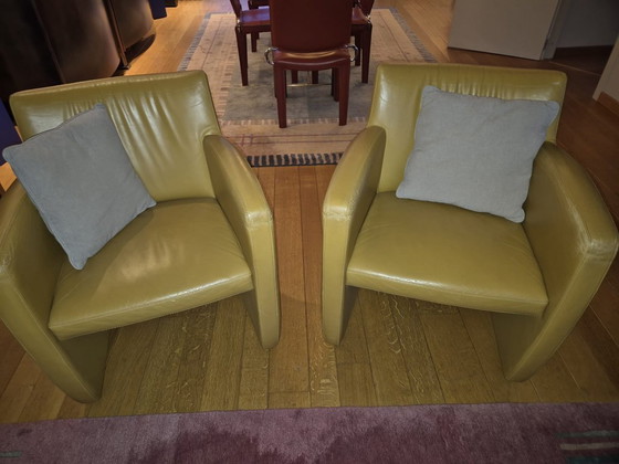 Image 1 of Set aus 2 Ledoux-Designersesseln in Leder