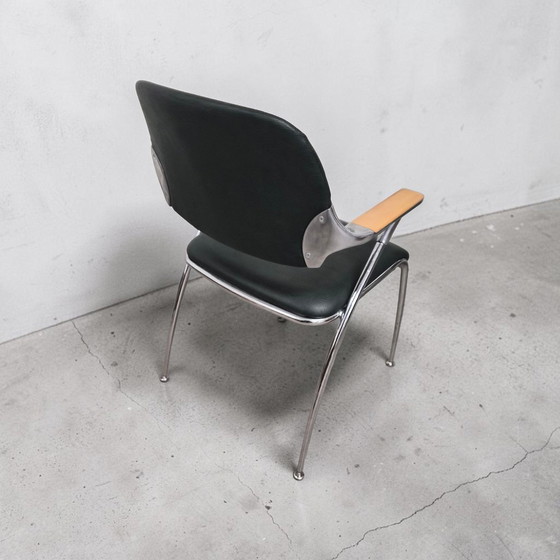 Image 1 of 1 of 4 vintage designer leather dining chairs Brunner Golf