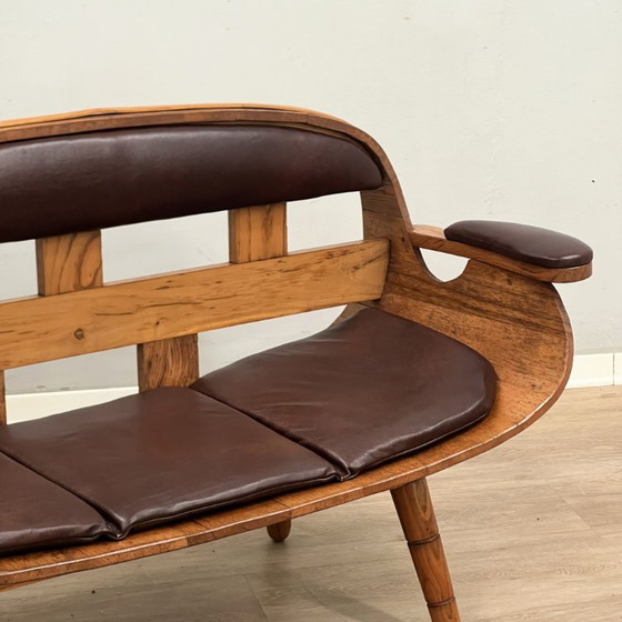 Sala de estar rústica con sillones y sofá de barril de madera, Italia, década de 1970. – Taburetes de bar (photo 9 of 19)