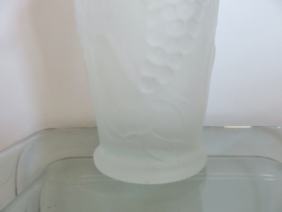 Image 1 of Vase "with grapes" made in Italy, frosted glass, 1960
