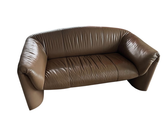 Image 1 of Bankstel Leolux Mink, 2-zits y 3-zits, luz bruin leer