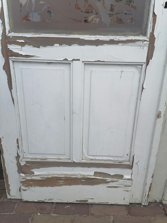 Image 1 of vieille porte double gravée