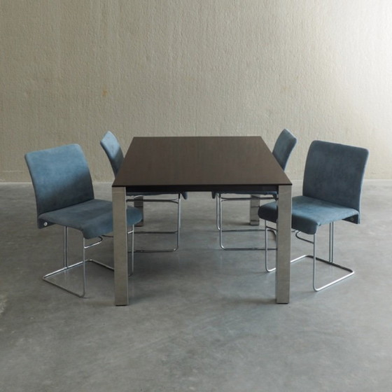 Eettafel van Giovanni Offredi voor Saporiti – Wood, Chrome (photo 17 of 21)