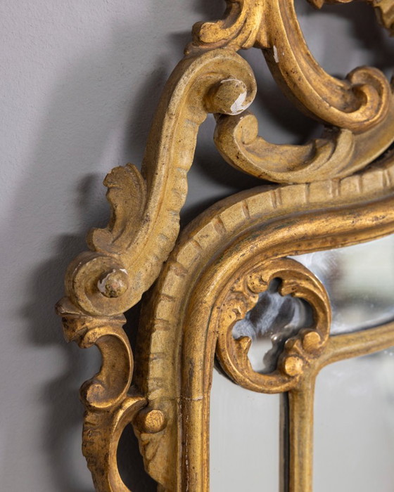Image 1 of BAROKKE STIJL VERGULDE HOUTEN WANDSPIEGEL UIT HET BEGIN VAN DE 20E EEUW