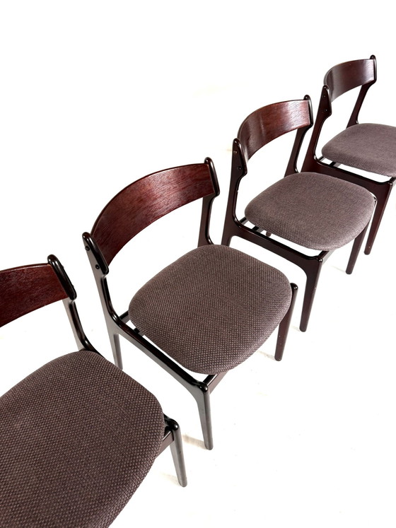 6 chaises de salle à manger vintage, Erik Buch ‘70 – Wood, Textile (photo 6 of 15)
