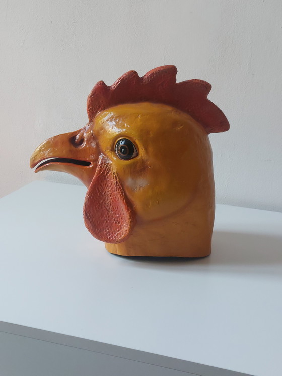 Image 1 of Old theater mask, children's papier-mâché, prop, chicken