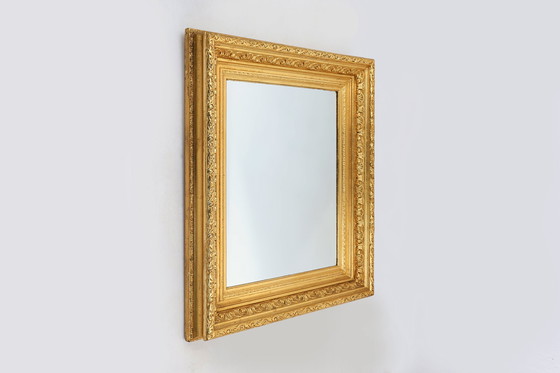 Image 1 of Miroir baroque en bois doré à facettes, France 1850
