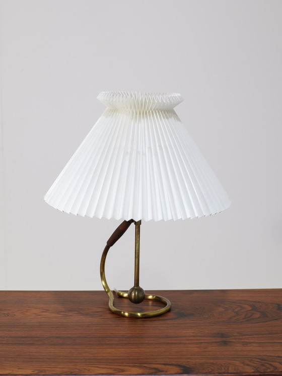 Image 1 of Le Klint 306 table lamp wall lamp brass pleated Danish 1950s