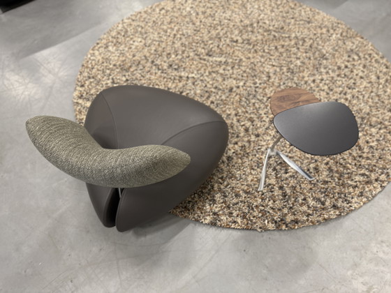 Image 1 of Poltrona Leolux Pallone Grigio Pelle Tessuto Verde