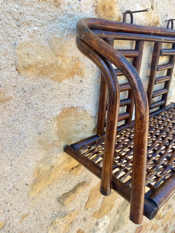 Image 1 of Vintage wandplank van bamboe en rotan uit het midden van de 20e eeuw, jaren 60.