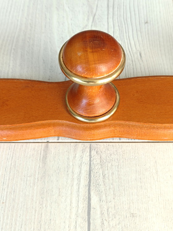 Image 1 of Wandgarderobe aus Holz und Messing