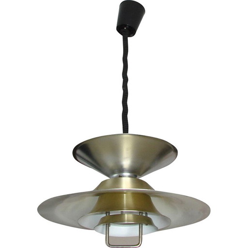Vintage aluminium hanglamp van Frandsen, 1970