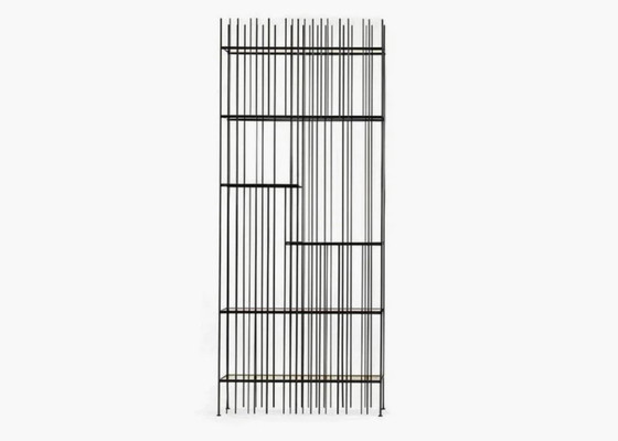 Image 1 of 2X MOGG METRICA WAND BOEKENKAST IN METAAL EN GLAS