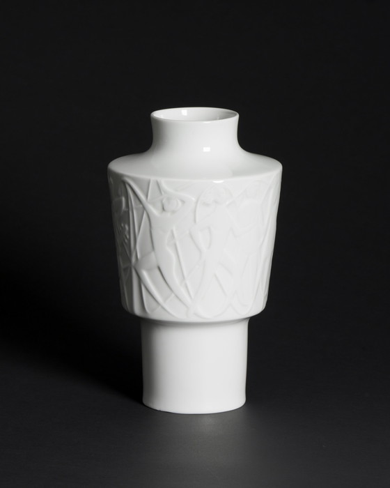 Image 1 of Mid Century KURT WENDLER pour EDELSTEIN "ATHEN" Vase en porcelaine et couvercle-Boîte 1957