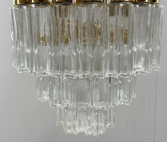 Image 1 of Lustre/plafonnier à trois niveaux de style milieu du siècle, provenant de Limbourg, en Allemagne, années 1970
