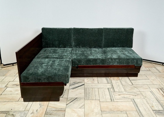 Image 1 of Art Déco hoekslaapbank van Jindřich Halabala voor UP Závody, jaren 50, Tsjechoslowakije