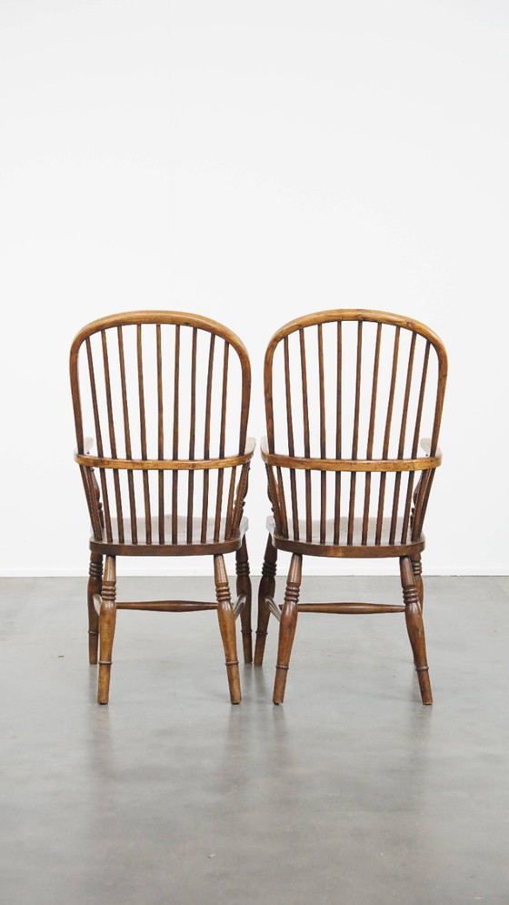 Image 1 of 2 x Antiker englischer Windsor-Stuhl aus dem 19. Jahrhundert aus Ulmenholz