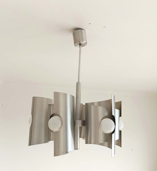 Space Age Chandeliers aluminum 1970 Polam Bielsko