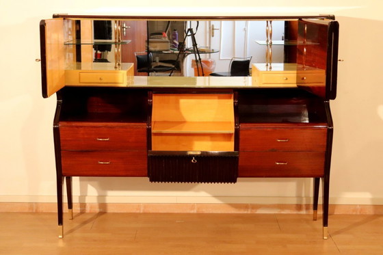 Image 1 of Credenza di metà secolo di Osvaldo Borsani, mogano, palissandro, acero, Italia, anni '50