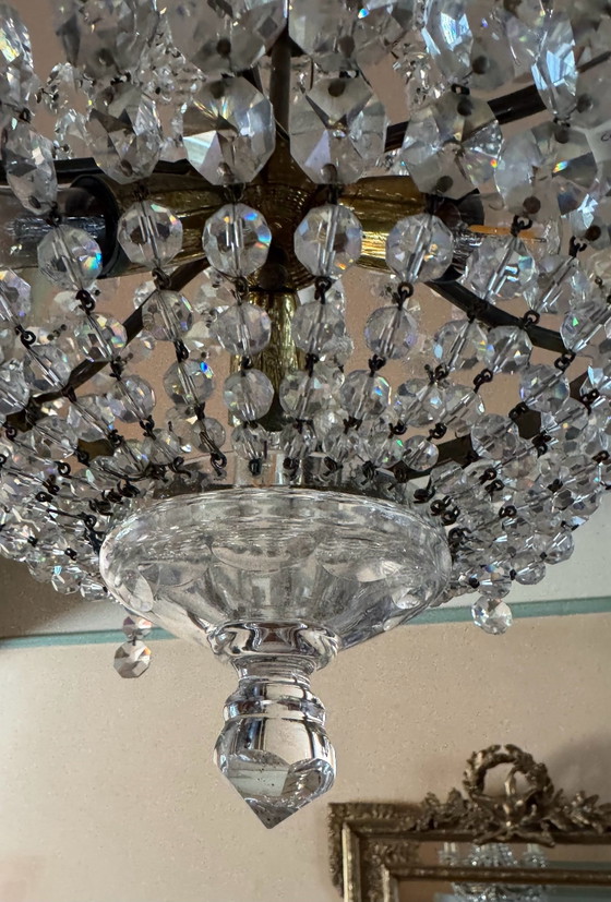 1960s Hot Air Balloon Crystal Chandelier – Brass (photo 10 of 15)