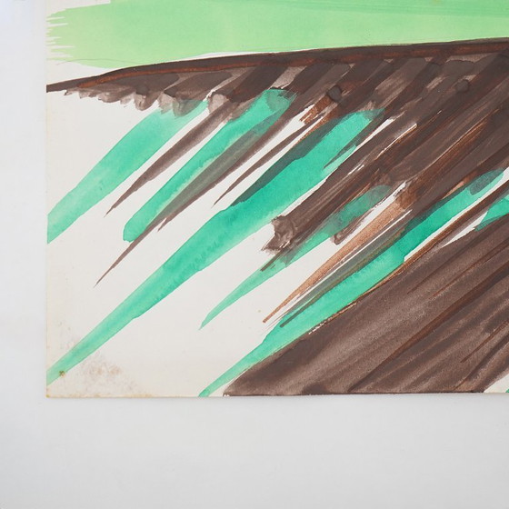 Image 1 of Mario Rossello, technique mixte sur papier, années 1970