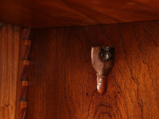 Image 1 of Grote Franse modernistische kast met twee deuren, massief mahoniehout, jaren 1940.