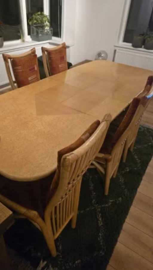 dining room set - Flechtatelier Schütz rattan/reed style