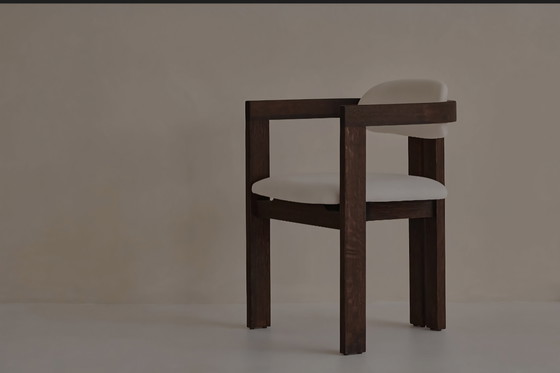 Image 1 of Sedia da pranzo Aime Té Japandi con seduta imbottita