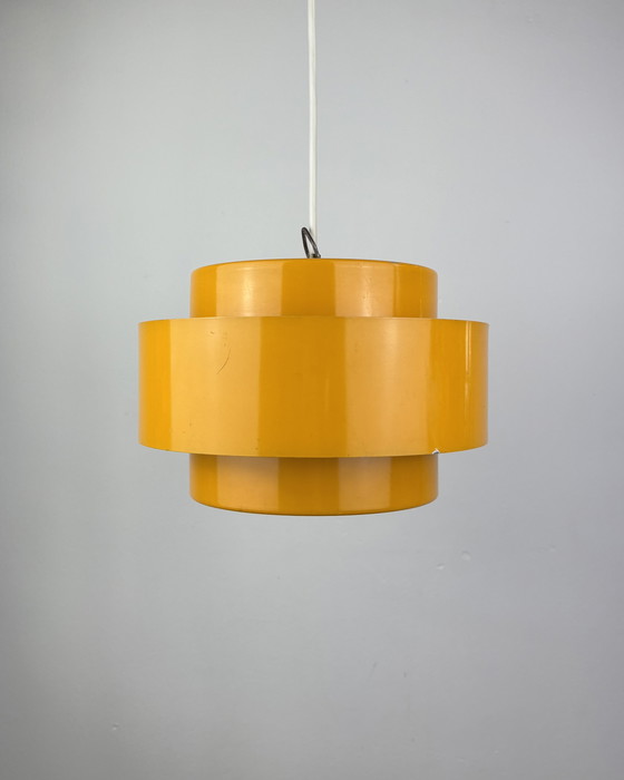 Image 1 of Space Age Ceiling Lamp, Fog & Mørup, 1960s Yellow, Denmark, Minimalistic Design, Retro-Futuristic Lamp, Sputnik Design Jo Hammer