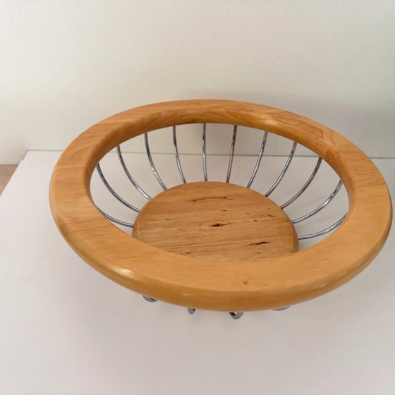Vintage Fruit Bowl Scandinavian Design Boda Nova - Ulf Hanses, Table accessories, Wood, Iron, Brown (photo 4 of 11)