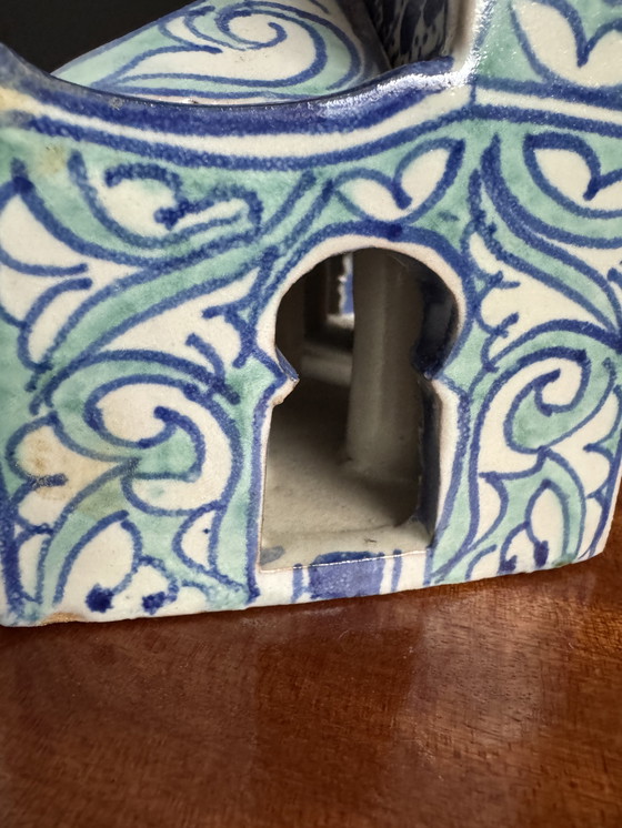 Image 1 of Antique Moroccan ceramic inkwell for illuminators