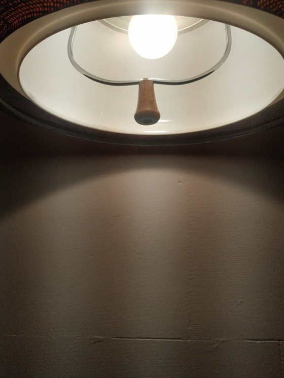 Image 1 of Space age 'honeycomb' 60s-70s design pendant lamp gold brown (height adjustable).