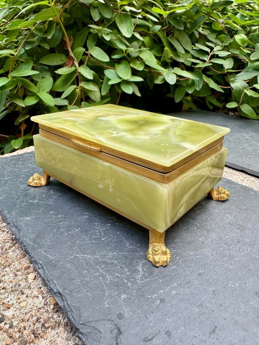 Vintage 60s Italian Onyx Jewelry Box