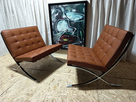 Image 1 of Sillones KNOLL Studio Barcelona (NUEVA Serie 2026) en piel natural (color coñac)