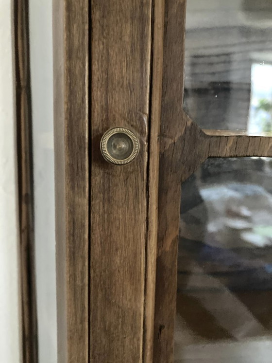 Image 1 of Vitrine murale ancienne en bois