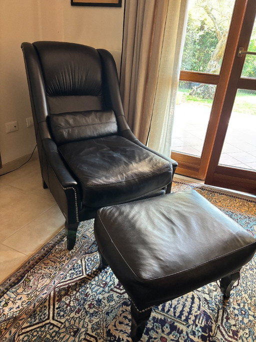 Roche Bobois "Les Provinciales" Bergère stoel met poef – als nieuw