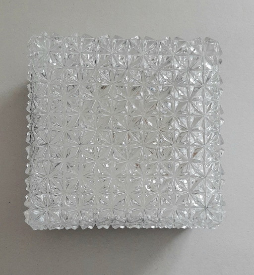 Ceiling light Erco Leuchten, iceglass bakelite 1960s