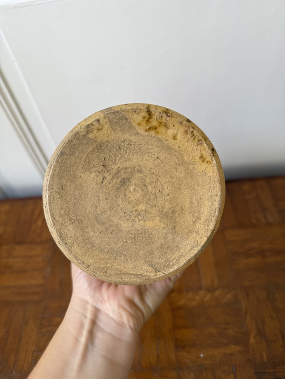 Image 1 of Bouteille vintage en grès jaune 